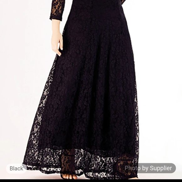 Black formal floor length plus size dress - Picture 3 of 3